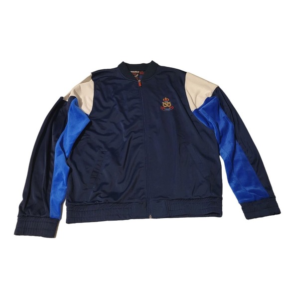 Vintage Troop Crown Track Suit Jacket Large Blue & White Zip Up Y2K - Picture 1 of 10